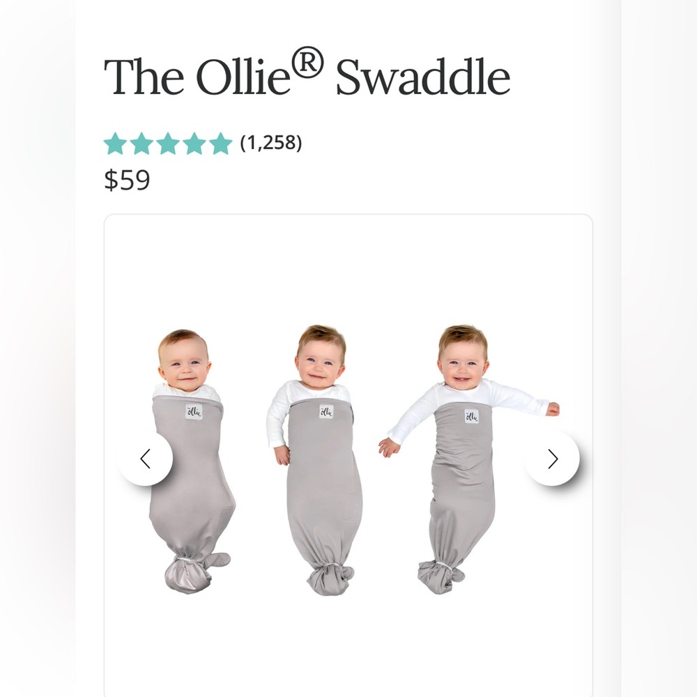 Ollie World Swaddle and Mesh Bag Set in Gray and White
